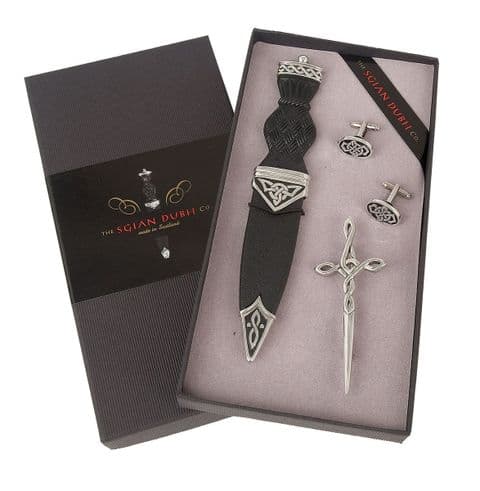 Celtic 3 Piece Gift Set With Stone Top - BLACK SK36J