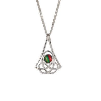 Celtic Silver Plated Heathergem Pendant - Handcrafted in Scotland, Gift Box Included