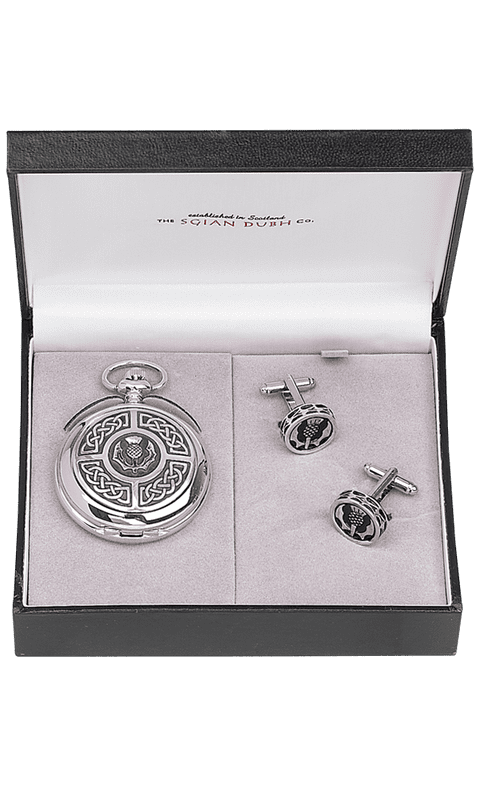Celtic & Thistle 2 Piece Quartz Pocket Watch Gift Set PWS203Q