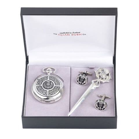Celtic & Thistle 3 Piece Quartz Pocket Watch Gift Set PWS303Q