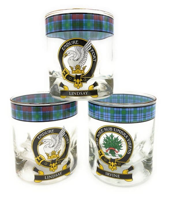 Clan Crest Whisky Glass - Scottish Gift - Tartan Design - Made in Scotland - Limited Stock