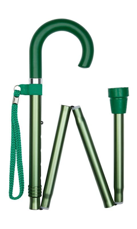 Crook Handle Folding Stick, Height Adjustable, Lightweight, Foldable, 33-37", 113kg Limit