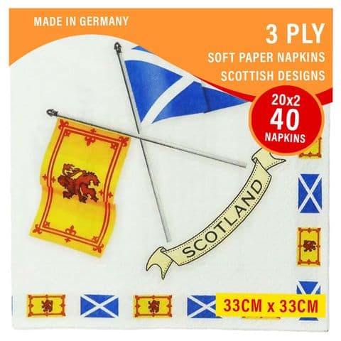 Crossed Flags Design Paper Napkins (Pack of 40)