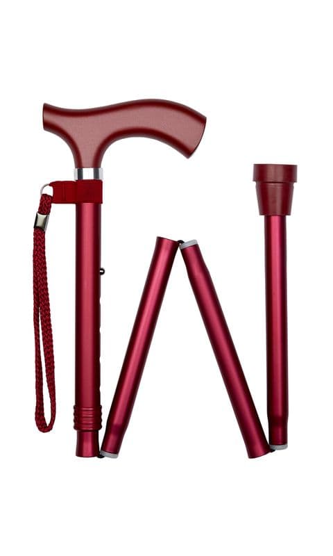 Crutch Handle Folding Stick - Adjustable, Lightweight Aluminum Walking Cane, 33"-37", 113kg Limit