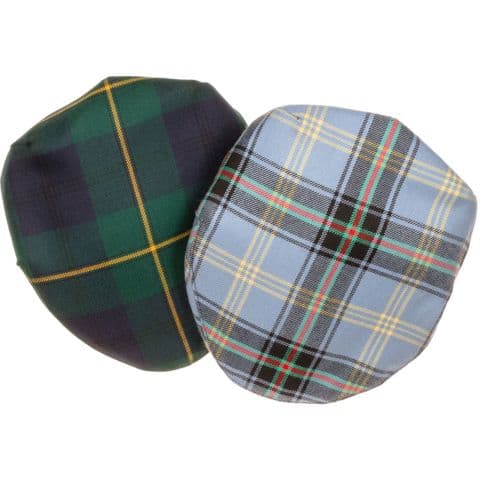 Custom Made Reiver Lightweight Barnton Flat Cap - 100% Wool, 500+ Tartan Designs,Tartan Name M - R