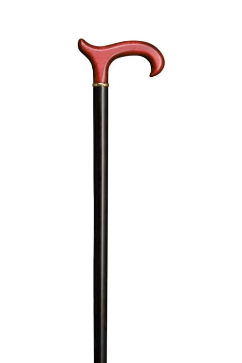Dual Colour Derby Handle Walking Stick, Robust Beech Wood, Gold Collar, 91cm Height, 100kg Limit