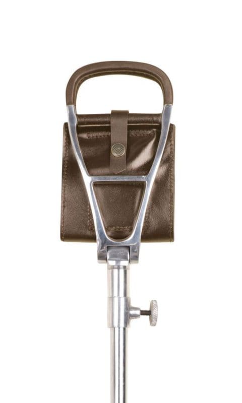 Economy Adjustable Shooting Stick – Brown Leather Seat, Stainless Steel Frame, 74-91cm