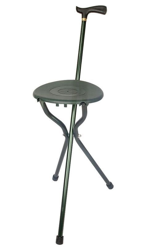 Economy Folding Seat Stick - Lightweight Tripod Walking Stick, Available in 2 Colours
