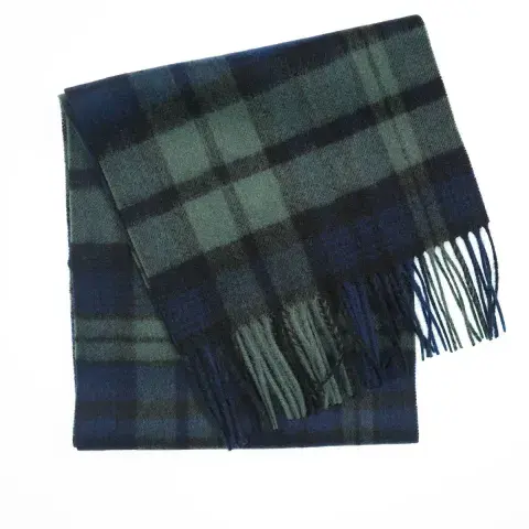Edinburgh 100% Lambswool Scarf - Black Watch Double Scale - Luxury Soft - Excellent Size