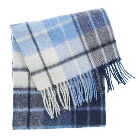 Edinburgh 100% Lambswool Scarf - Eclipse Mill Check - Luxury Soft - Excellent Size