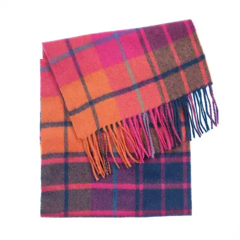 Edinburgh 100% Lambswool Scarf - Jazz Mill Check - Luxury Soft - Excellent Size