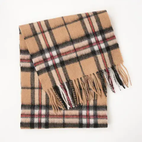 Edinburgh 100% Lambswool Scarf - Thomson Camel Tartan - Luxury Soft - Excellent Size