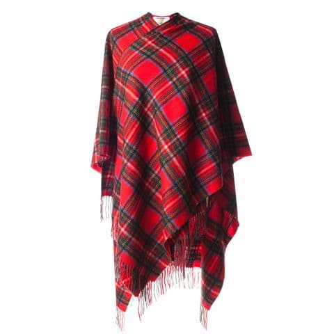 EDINBURGH CASHMERE CAPE STEWART ROYAL