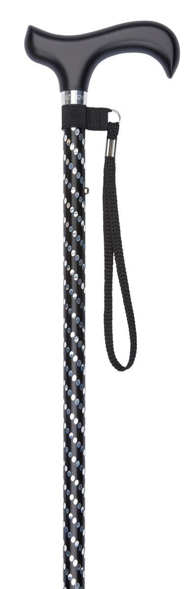 Elegant Engraved Adjustable Walking Stick - 3 Colours (Black, Blue, Purple), Height 28"-37"