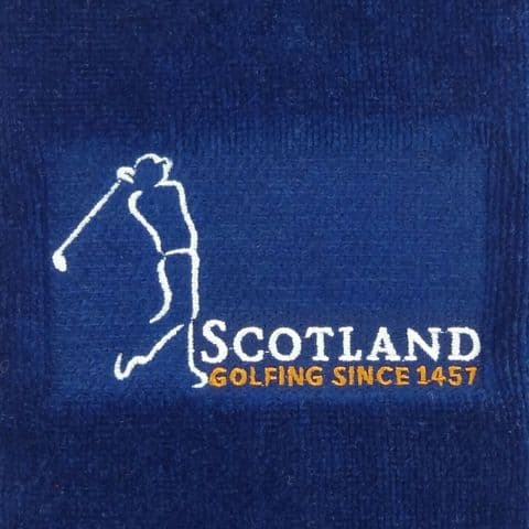 Embroidered 'Golfing since 1457' Golf Towel in Blue GT1041-BLUE