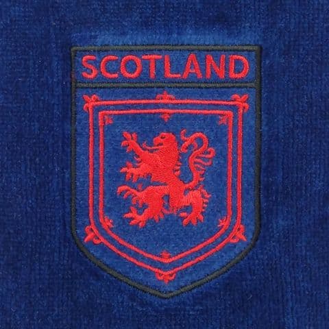 Embroidered Lion Rampant Shield Golf Towel in Blue GT1040-BLUE