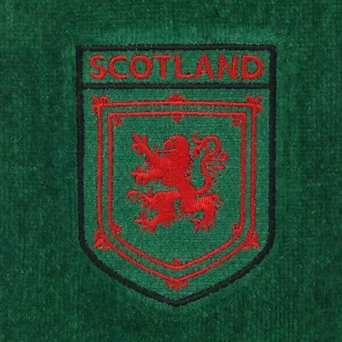 Embroidered Lion Rampant Shield Golf Towel in Green GT1040-GREEN