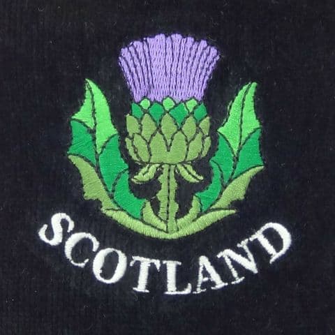 Embroidered Thistle/Scotland Golf Towel in Black GT1042-BLACK