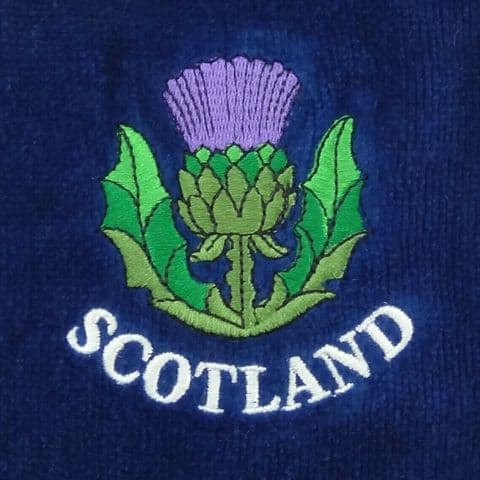 Embroidered Thistle/Scotland Golf Towel in Blue GT1042-BLUE