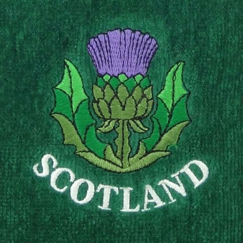 Embroidered Thistle/Scotland Golf Towel in Green GT1042-GREEN
