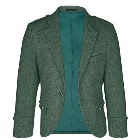 Estate Managers Green Shetland Tweed Argyll Kilt Jacket - Made to Order, 100% Wool, Scottish Made