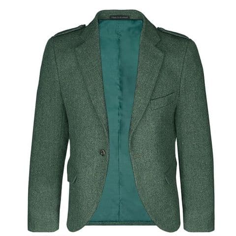 Estate Managers Green Shetland Tweed Crail Kilt Jacket - 100% Wool, Made in Scotland, Made to Order