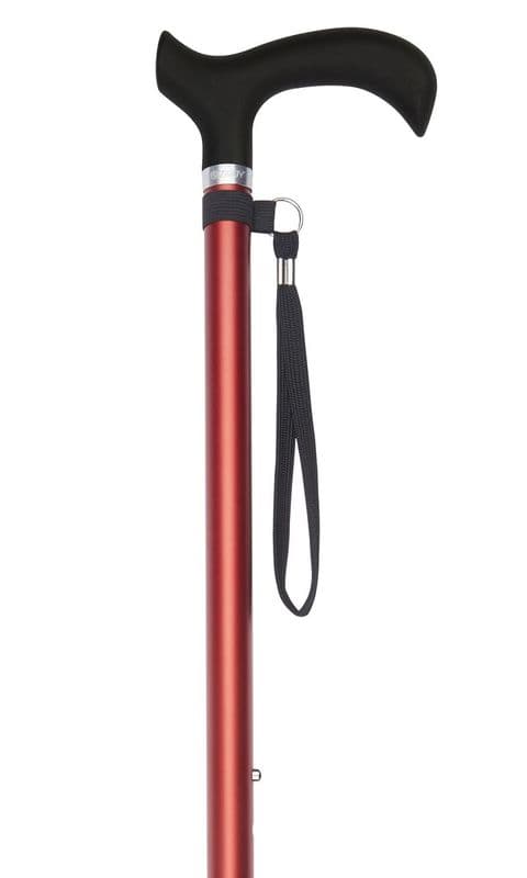 Extra Long Adjustable Walking Stick in Red, Blue, Black Height Adjustable 34" to 43", 110kg Limit