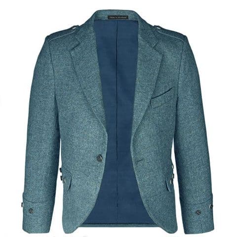 Fishermans Blue Shetland Tweed Argyll Kilt Jacket - Made to Order in 8 Weeks, 100% Wool, Scotland