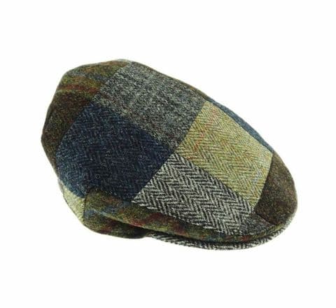 Gents Authentic Harris Tweed Patch Cap in Assorted Tweeds GH0540