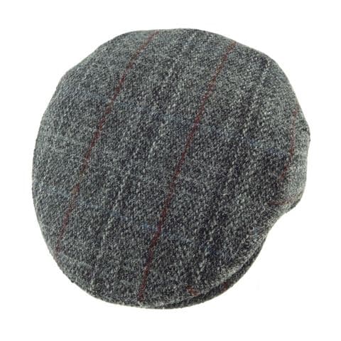 Gents Harris Tweed One Size Cap in Grey Check GH0353