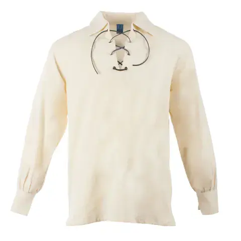 GENTS SCOTTISH TRADITIONAL DELUXE GHILLIE SHIRT NATURAL