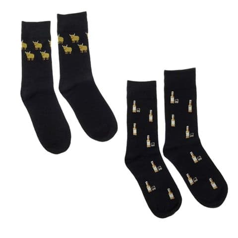 Gents Socks Set | Cotton Blend | Scottish Heritage Novelty | Scottish Souvenir Gift for Men