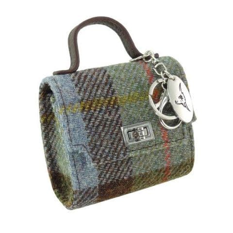 Genuine Harris Tweed Luxury Tiny Wee Bag in Charcoal Herringbone For Women