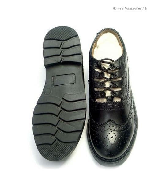 Ghillie brogues Black Leather Boys Kids Brand New