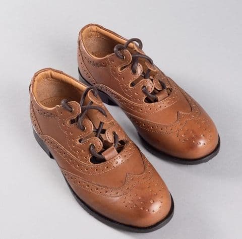 Ghillie brogues Tan Leather Boys Kids Brown Brand New