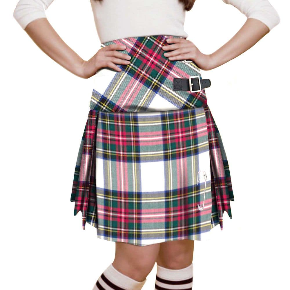Girls Tartan mini Stacey Kilt in Dress Stewart Pleated School