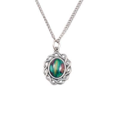 Handcrafted Celtic Oval Pewter Pendant in Gift Box with Story Card – 18" Chain