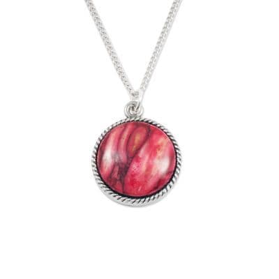 Handcrafted Round Pewter Pendant with Milled Edge & Gift Box - Unique Scottish Heathergems