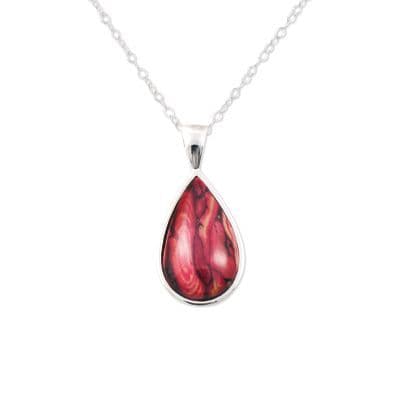 Handcrafted Tear Drop Sterling Silver Pendant with 18" Chain – Unique Scottish Heathergems
