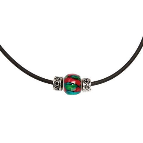 Handmade Round Heather Bead Thong Pendant – Unique Heathergem Pendant, Gift Box Included