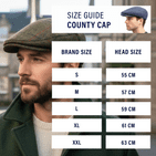 Harris Tweed 100% Wool Men’s County Cap - Made in the UK - Grey Check Flat Cap -Satin Lining