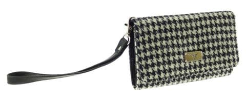Harris Tweed 'Arran' Phone Wallet in Black Dogtooth LB2104-COL29