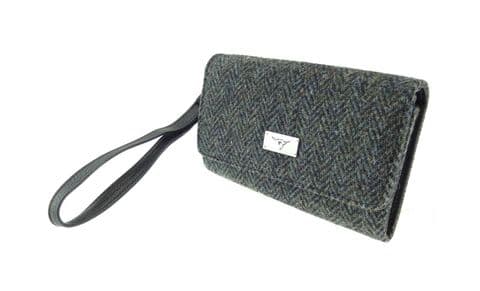 Harris Tweed 'Arran' Phone Wallet in Charcoal Herringbone LB2104-COL1