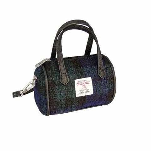 Harris Tweed Black Watch Tiny Bowling Bag