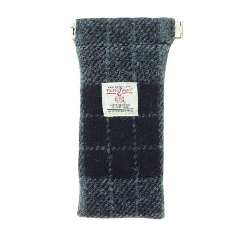 Harris Tweed Grey / Black Tartan Glasses Case - Scottish Heritage Accessory for Men & Women