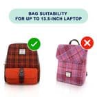 Harris Tweed Grey/Black Tartan Mini Backpack - 100% Wool - Gift for Men & Women - LB1013-COL095