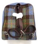 Harris Tweed Grey/Black Tartan Mini Backpack - 100% Wool - Gift for Men & Women - LB1013-COL095