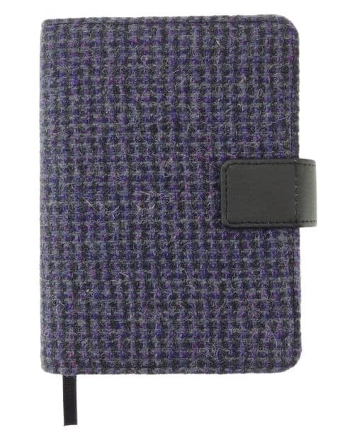 Harris Tweed 'Lomond' Notebook in Small Purple Check LB2107-COL56