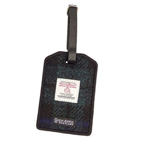 Harris Tweed Luggage Tag - Black Watch