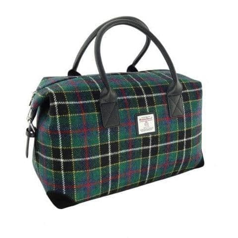 Harris Tweed Overnight Travel Bag in Dark Green Tartan LB1006-COL 20 - Unisex Gift